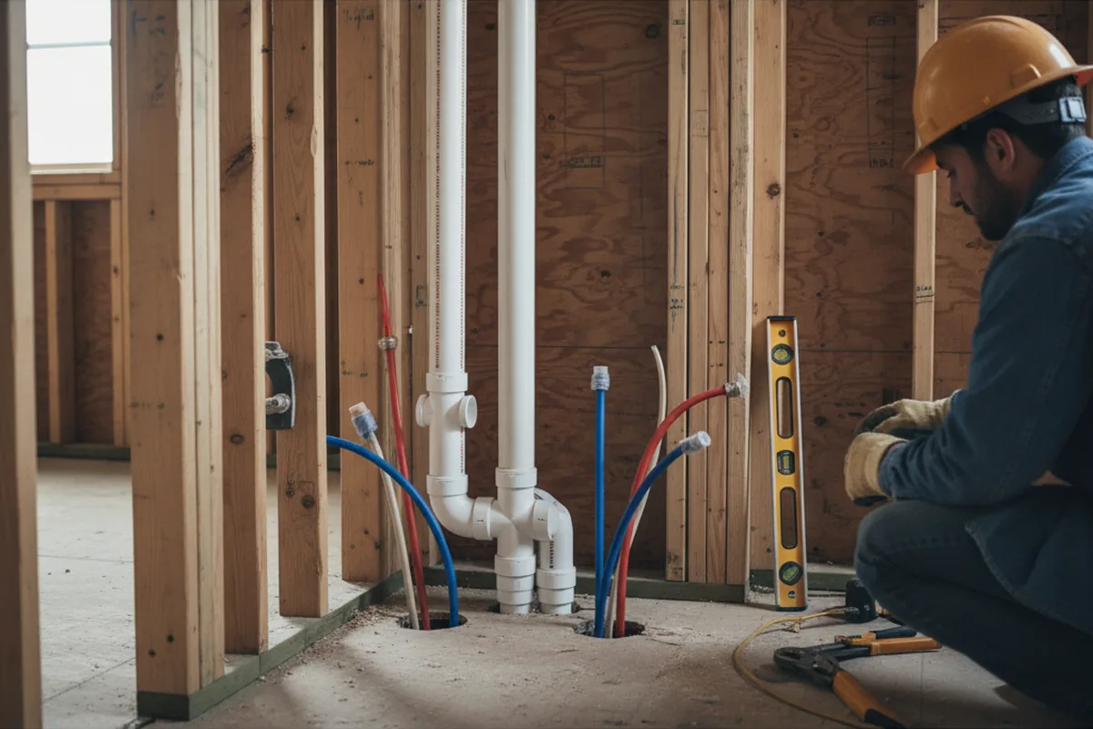 Drain and supply rough-in during Leak Detection in Gaffney