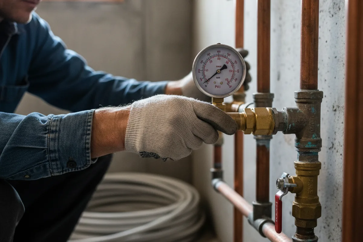 Pressure testing a repaired line during Water Line Repair in Gaffney
